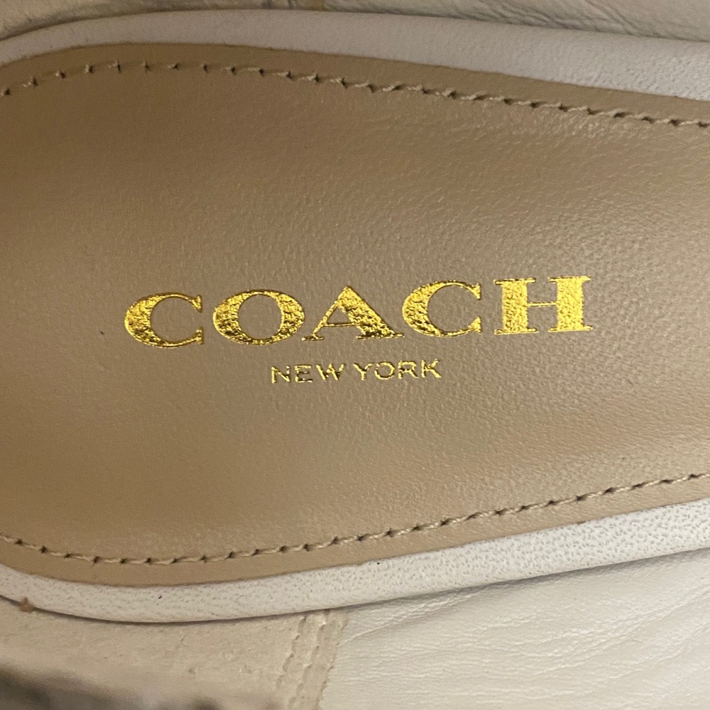 Coach Jill Soft Shine Calf Flats in Ivory - Picture 4 of 14